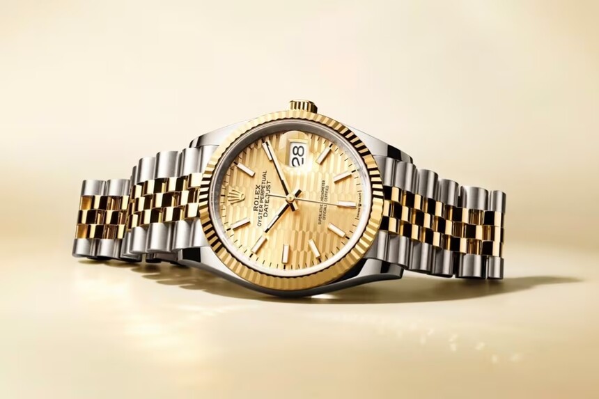 Rolex Oyster Perpetual Datejust s datumem a zvětšovací čočkou.