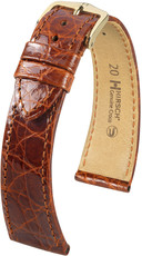 Hnedý kožený remienok Hirsch Genuine L Croco 18920870-1 (Krokodílí koža)