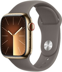 Apple Watch Series 9 GPS + Cellular 45mm Gold Stainless Steel Case / Clay Sport Band - S/M