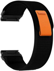 Popruh QuickFit 26 mm, nylon, čierny, suchý zips (Garmin Fenix 7X/6X/5X, Tactix atď.)