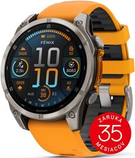 Garmin Fenix 8 AMOLED 47 mm, Sapphire Titanium Graphite Spark Orange Band