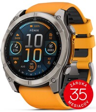 Garmin Fenix 8 AMOLED 51 mm, Sapphire Titanium Graphite Spark Orange Band