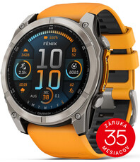 Garmin Fenix 8 AMOLED 51 mm, Sapphire Titanium Graphite Spark Orange Band