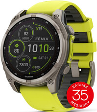 Garmin Fenix 8 SOLAR 47 mm, Sapphire Graphite Titanium Yellow Band (rozbalené)