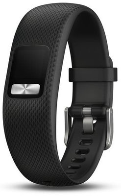 Remienok Garmin Vívofit 4, silikónový, čierny, strieborná spona, L