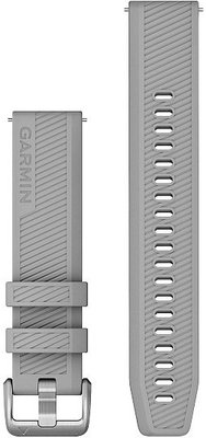 Remienok Garmin Quick Release 20mm, silikónový, svetlo šedý, strieborná spona (Venu, Venu Sq, Venu 2 plus aj.)