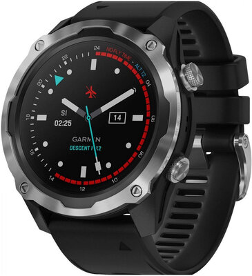 Garmin Descent Mk2 Sapphire, Silver / Black band