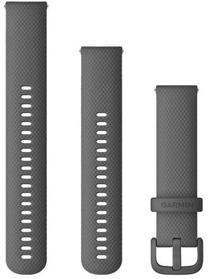 Remienok Garmin Quick Release 20mm, silikónový, šedý, čierna pracka (Venu, Venu Sq, Venu 2 plus ai.) + predĺžená časť