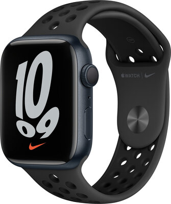 Apple Watch Nike Series 7 GPS, 45mm Midnight Aluminium Case / Anthracite/Black Nike Sport Band-Regular