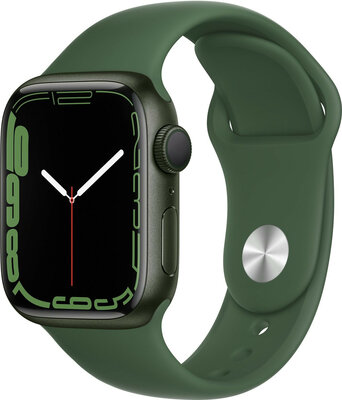 Apple Watch Series 7 GPS, 41mm Green Aluminium Case / Clover Sport Band-Regular
