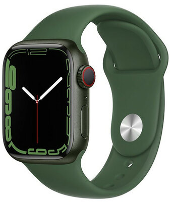 Apple Watch Series 7 GPS + Cellular, 41mm Green Aluminium Case / Clover Sport Band - Regular