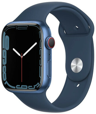 Apple Watch Series 7 GPS + Cellular, 45mm Blue Aluminium Case / Abyss Blue Sport Band - Regular