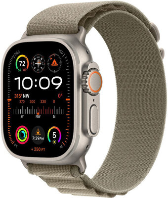 Apple Watch Ultra 2 GPS + Cellular, 49mm Titanium Case / Olive Alpine Loop-Large