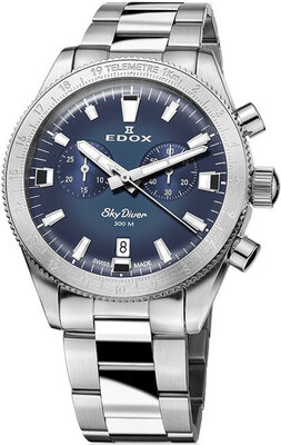 Edox SkyDiver Chronograph Quartz 10116-3-buidn Limited Edition 1000ks ( + náhradný remienok )