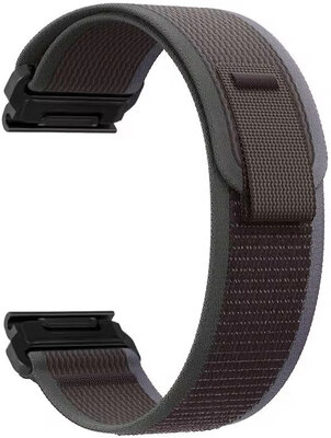 Popruh QuickFit 26 mm, nylonový, čierno-zelený, suchý zips (Garmin Fenix 7X/6X/5X, Tactix atď.)