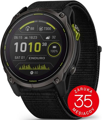 Garmin Enduro 3 Titanium DLC, Black UltraFit Nylon Band (rozbalené)