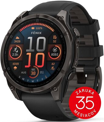 Garmin Fenix 8 AMOLED 47 mm, Sapphire Carbon Gray DLC Titanium Black