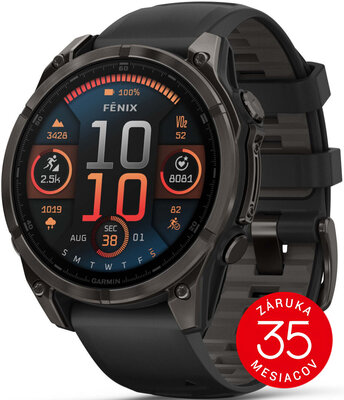 Garmin Fenix 8 AMOLED 47 mm, Sapphire Carbon Gray DLC Titanium Black