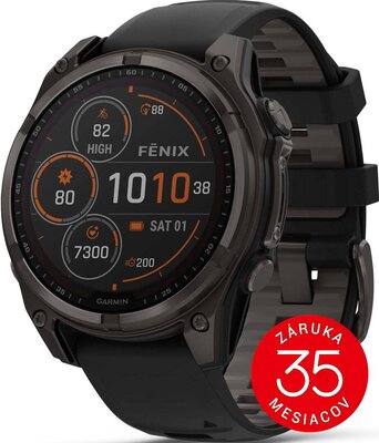 Garmin Fenix 8 SOLAR 47 mm, Sapphire Carbon Gray Titanium Black