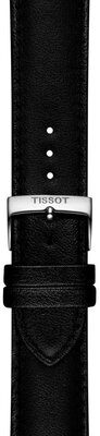 Kožený remienok Tissot T852.050.323 22 mm, čierny, ekokoža